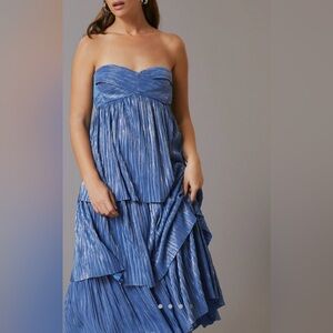 Sabina Musayev Blue Shine Tiered Dress - Size S